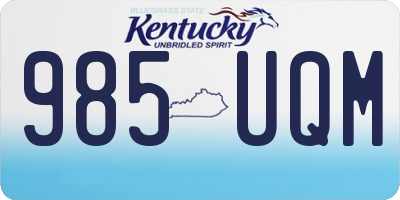 KY license plate 985UQM