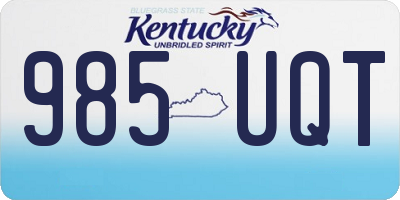KY license plate 985UQT
