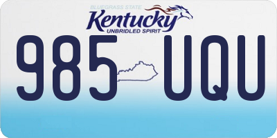 KY license plate 985UQU