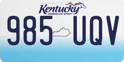 KY license plate 985UQV