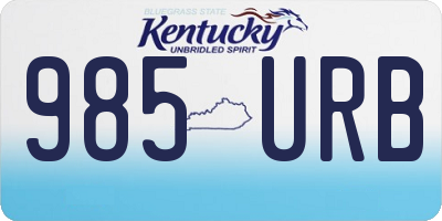KY license plate 985URB