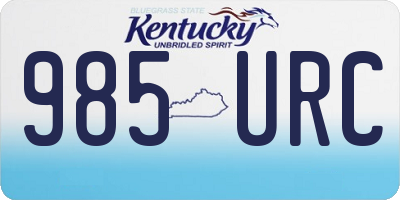 KY license plate 985URC