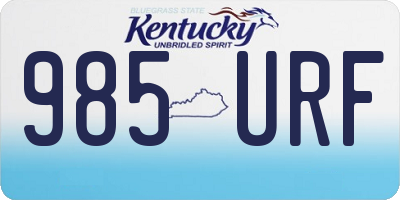 KY license plate 985URF