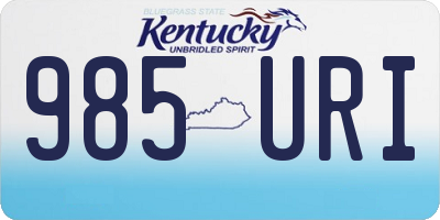 KY license plate 985URI
