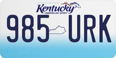 KY license plate 985URK