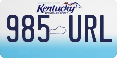 KY license plate 985URL