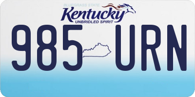 KY license plate 985URN