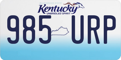 KY license plate 985URP