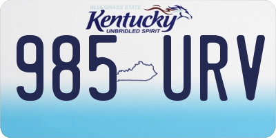 KY license plate 985URV