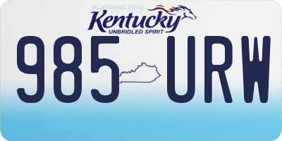 KY license plate 985URW