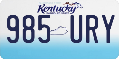 KY license plate 985URY