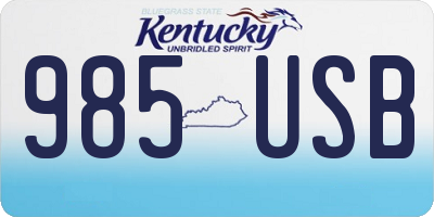 KY license plate 985USB