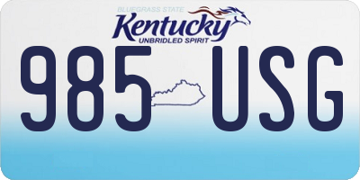 KY license plate 985USG