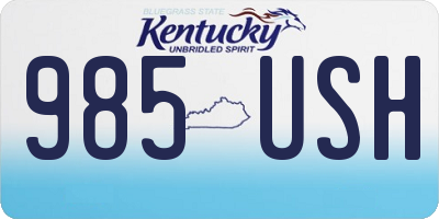 KY license plate 985USH