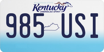 KY license plate 985USI