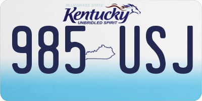 KY license plate 985USJ