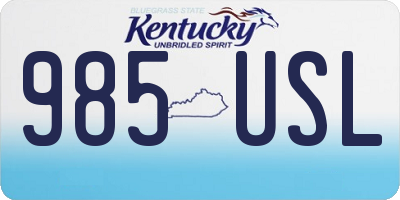 KY license plate 985USL