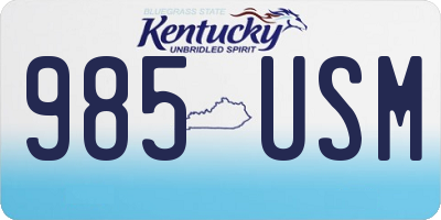 KY license plate 985USM