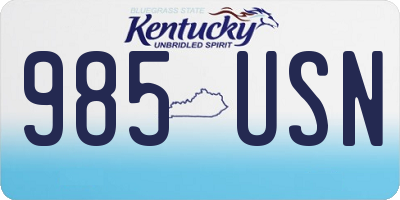 KY license plate 985USN
