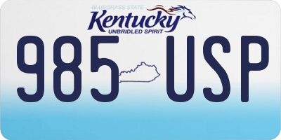 KY license plate 985USP