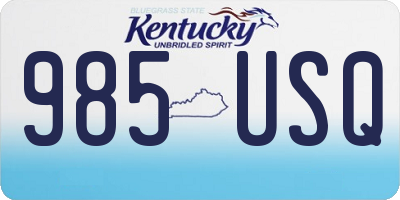 KY license plate 985USQ