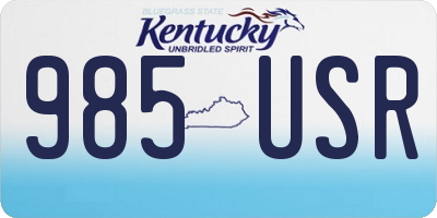 KY license plate 985USR