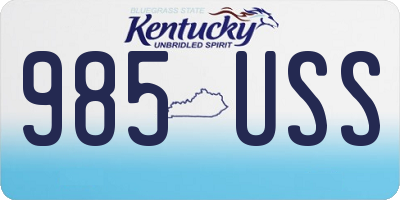 KY license plate 985USS