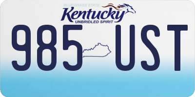 KY license plate 985UST