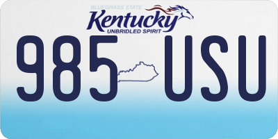 KY license plate 985USU