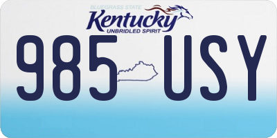 KY license plate 985USY