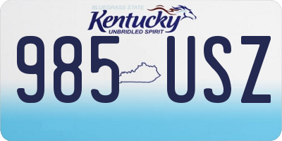 KY license plate 985USZ
