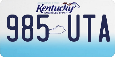 KY license plate 985UTA