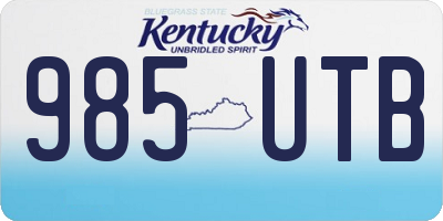 KY license plate 985UTB