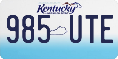 KY license plate 985UTE