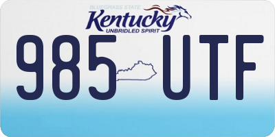 KY license plate 985UTF