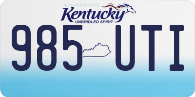 KY license plate 985UTI
