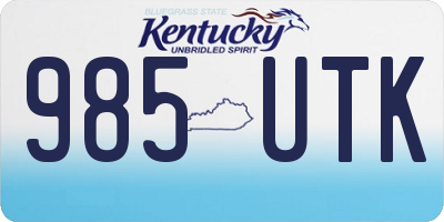 KY license plate 985UTK