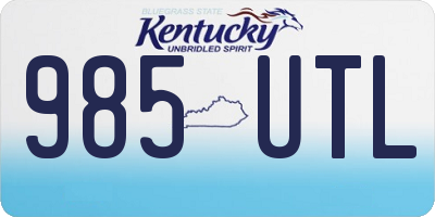 KY license plate 985UTL