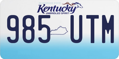 KY license plate 985UTM