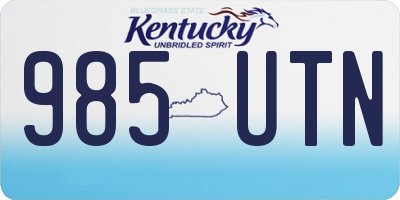 KY license plate 985UTN