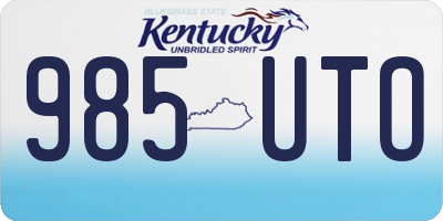 KY license plate 985UTO