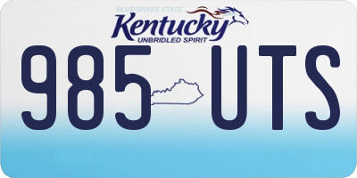 KY license plate 985UTS