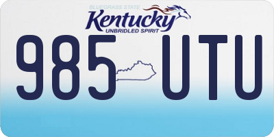 KY license plate 985UTU