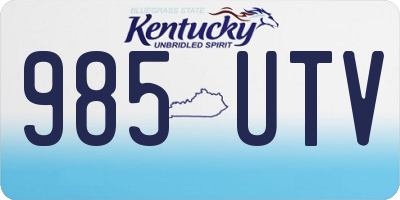 KY license plate 985UTV