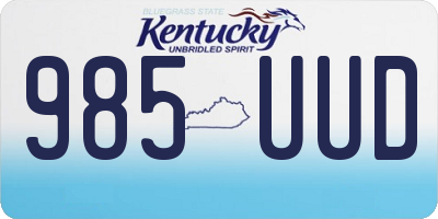 KY license plate 985UUD