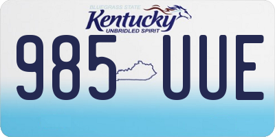 KY license plate 985UUE