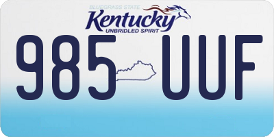 KY license plate 985UUF