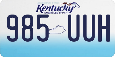 KY license plate 985UUH