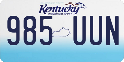 KY license plate 985UUN