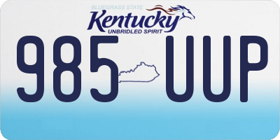 KY license plate 985UUP